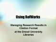 Using RefWorks
