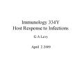 Immunology 334Y Host Response to Infections