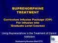 BUPRENORPHINE TREATMENT Curriculum Infusion Package (CIP) For Infusion into Graduate Level Courses