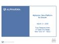 Alpharma: New Platform for Growth