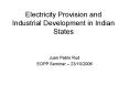 Electricity Provision and Industrial Development in Indian States