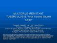 MULTIDRUGRESISTANT TUBERCULOSIS: What Nurses Should Know