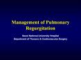 Management of Pulmonary Regurgitation