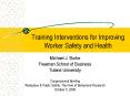 Training Interventions for Improving Worker Safety and Health