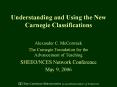 Understanding and Using the New Carnegie Classifications