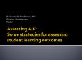 Assessing AK: Some strategies for assessing student learning outcomes