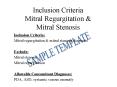 Inclusion Criteria Mitral Regurgitation
