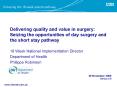 Delivering quality and value in surgery: Seizing the opportunities of day surgery and the short stay