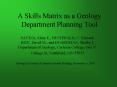 A Skills Matrix as a Geology Department Planning Tool