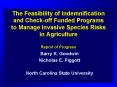 The Feasibility of Indemnification and Checkoff Funded Programs to Manage Invasive Species Risks in