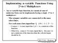 Implementing nvariable Functions Using 2nto1 Multiplexers