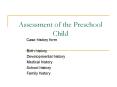 Assessment of the Preschool Child