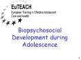 Biopsychosocial Development during Adolescence