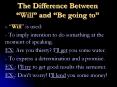The Difference Between Will and Be going to