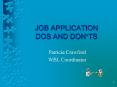 JOB APPLICATION DOS AND DONTS