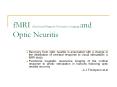 fMRI functional Magnetic Resonance Imaging and Optic Neuritis
