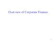 Overview of Corporate Finance