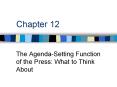 The AgendaSetting Function of the Press: What to Think About