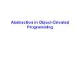 Abstraction in ObjectOriented Programming