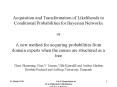 Acquisition and Transformation of Likelihoods to Conditional Probabilities for Bayesian Networks or A new method for acquiring probabilities from domain experts when the causes are structured as a tree Claus Skaanning, Finn V. Jensen, Uffe Kj