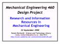 Mechanical Engineering 460