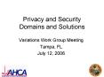 Privacy and Security Domains and Solutions