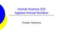 Animal Science 233 Applied Animal Nutrition