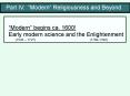 Part IV' Modern Religiousness and Beyond