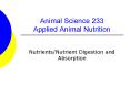 Animal Science 233 Applied Animal Nutrition