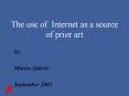 The use of Internet as a source of prior art