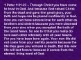 1 Peter 1:2123 Through Christ you have come to trust in God' And because God raised Christ from the