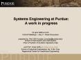 Systems Engineering at Purdue: A work in progress