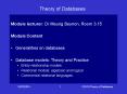 Theory of Databases
