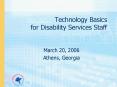 Technology Basics for Disability Services Staff
