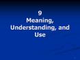 9 Meaning, Understanding, and Use