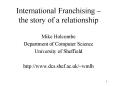 International Franchising the story of a relationship