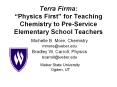 Terra Firma: Physics First for Teaching Chemistry to PreService Elementary School Teachers