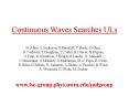 Continuous Waves Searches ULs