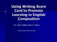 Using Writing Score Card to Promote Learning in English Composition