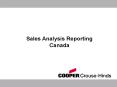 Sales Analysis Reporting Canada