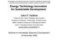 Energy Technology Innovation for Sustainable Development
