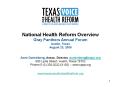 National Health Reform Overview