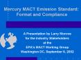 Mercury MACT Emission Standard: Format and Compliance