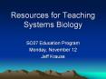 Resources for Teaching Systems Biology