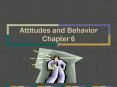 Attitudes and Behavior Chapter 6