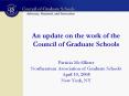 An update on the work of the Council of Graduate Schools