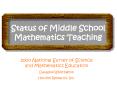 Status of Middle School Mathematics Teaching