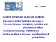Atomic Structure Lecture Outline