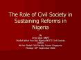 The Role of Civil Society in Sustaining Reforms in Nigeria