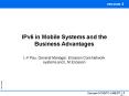 IPv6 in Mobile Systems and the Business Advantages